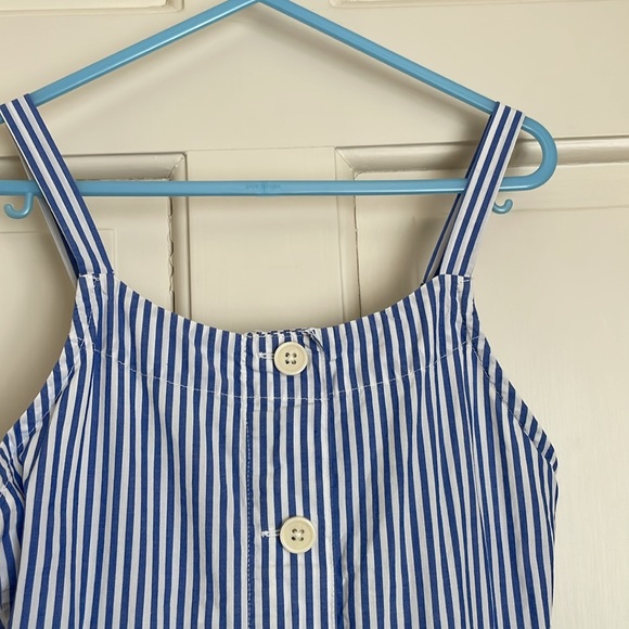 Blue and white striped button front summer dress - Picture 2 of 3